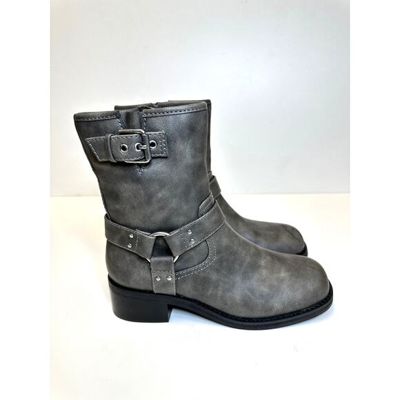 OPEN EDIT Rylan Zip Moto Bootie In Grey Volcano Sz 8 - Picture 4 of 10